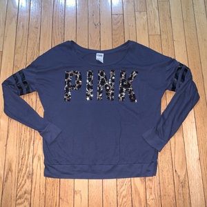 Sequin long sleeve PINK top